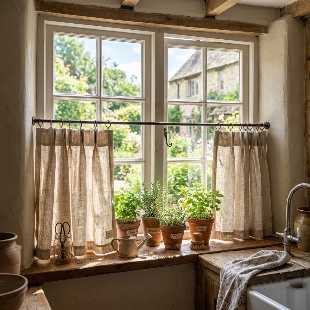 Style Linen Café Curtains by Libanfibre