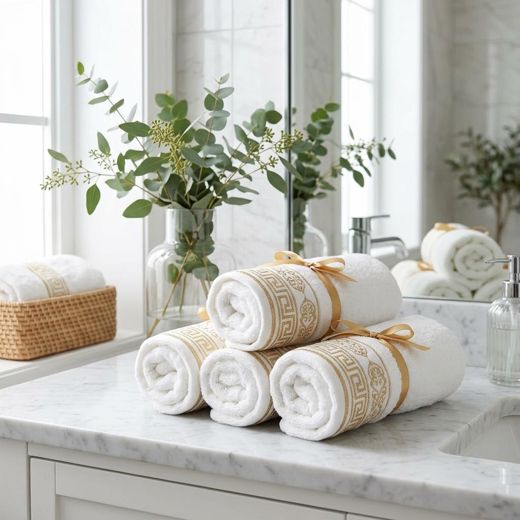 Bristol Embroidered Guest Towels — Set of 2 by Libanfibre