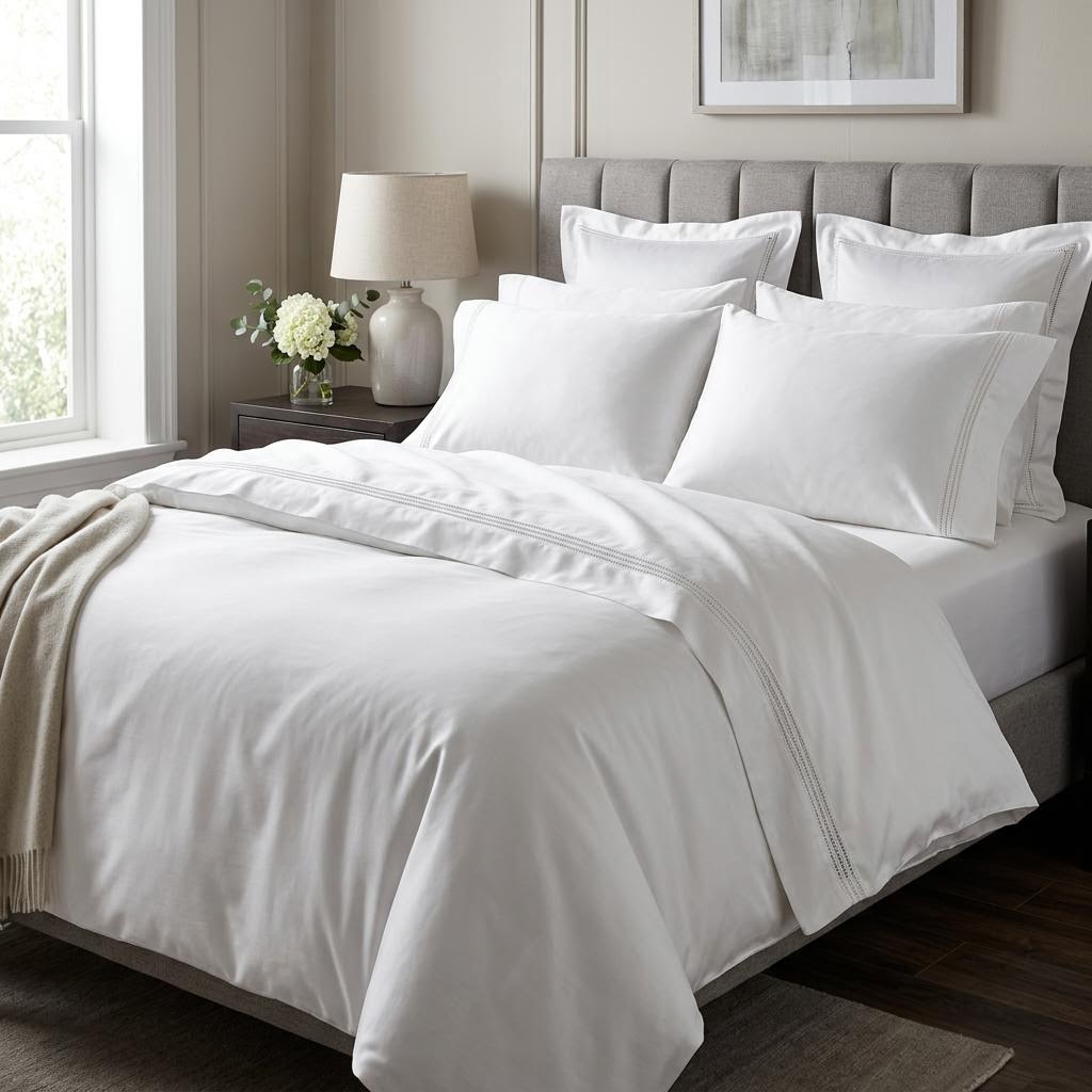 Aria Hemstitch Sateen Sheet Set by Libanfibre
