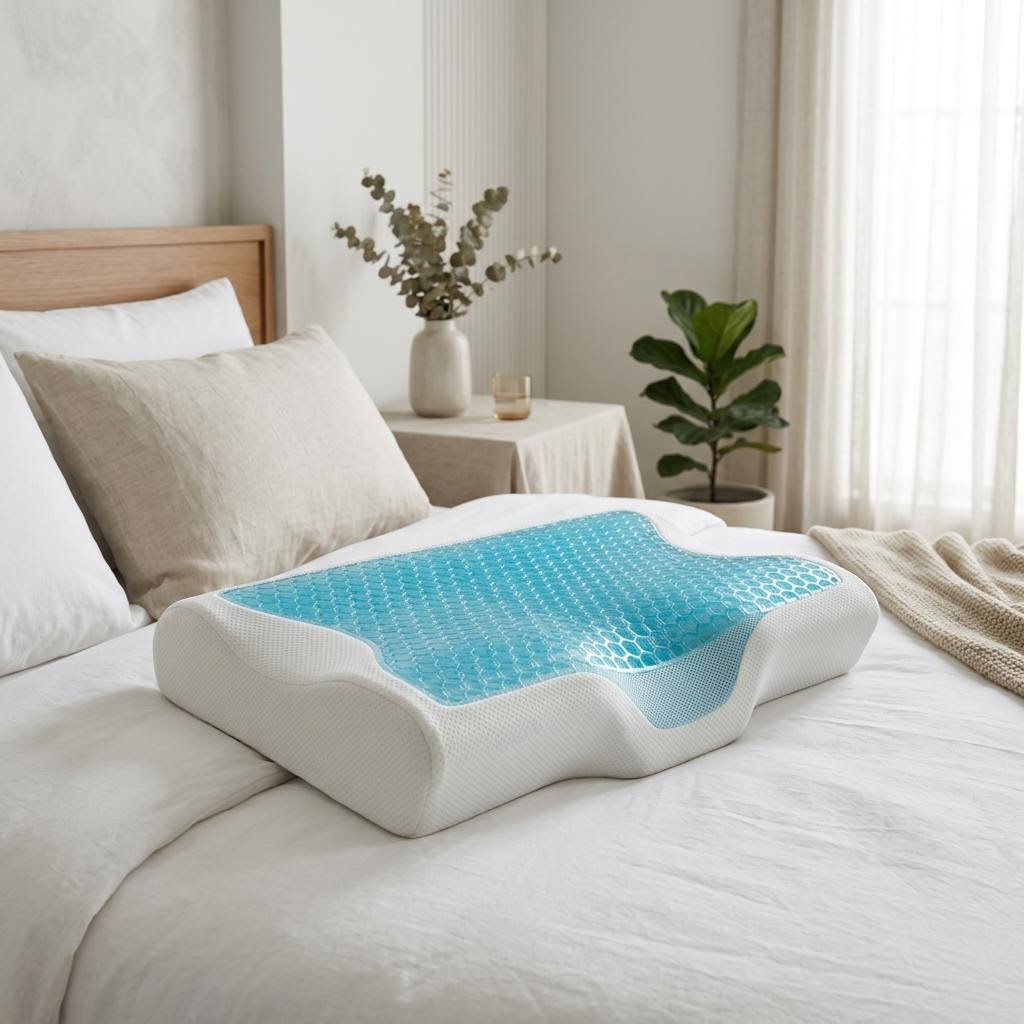 Style Memory Foam Pillow with Cooling Gel by Libanfibre