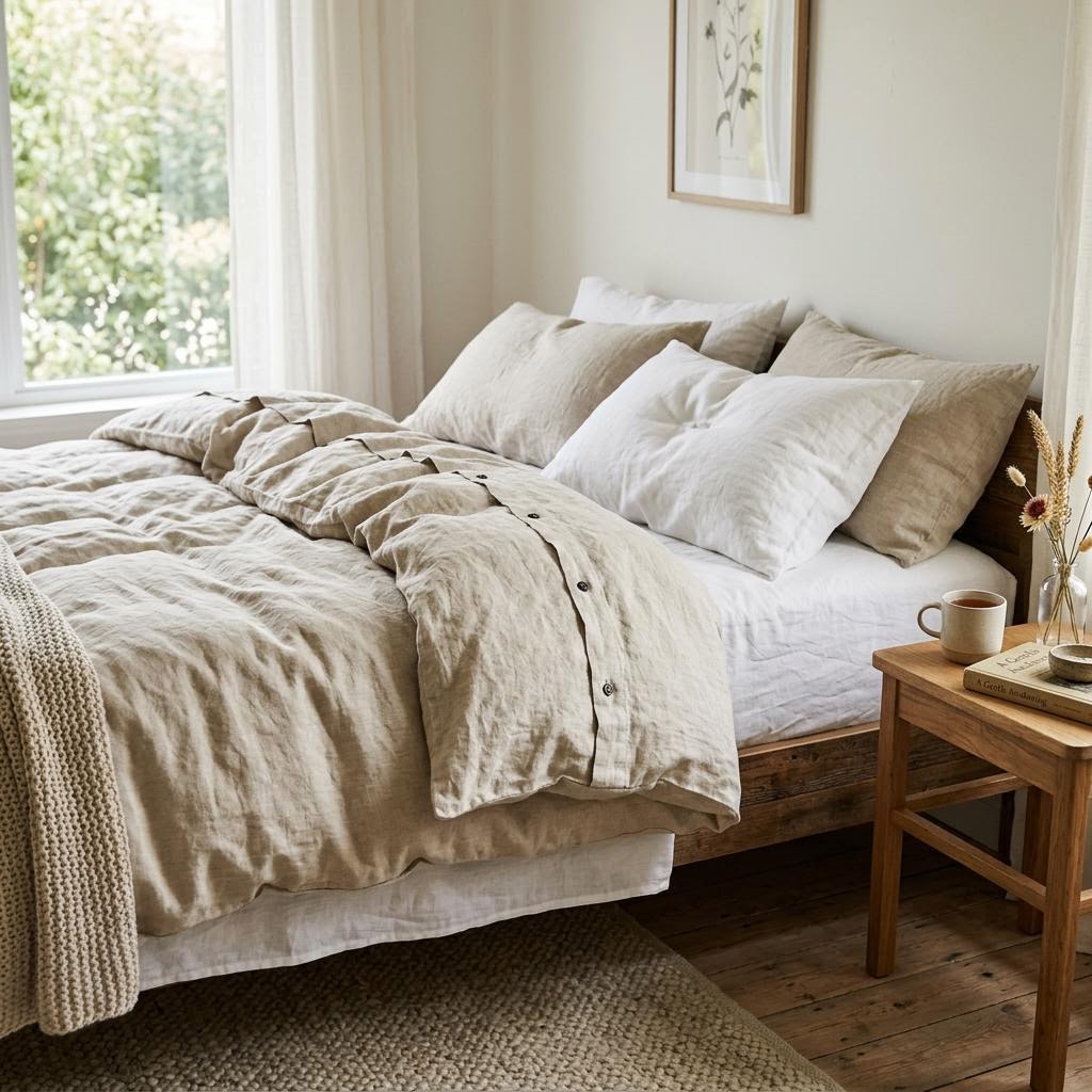 Bristol Pure Linen Duvet Cover by Libanfibre