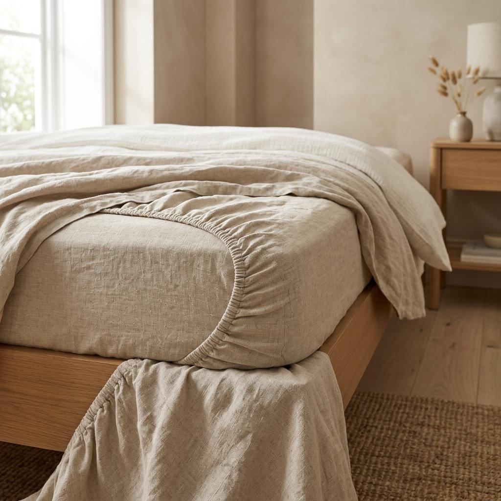 Bristol Pure Linen Fitted Sheet by Libanfibre