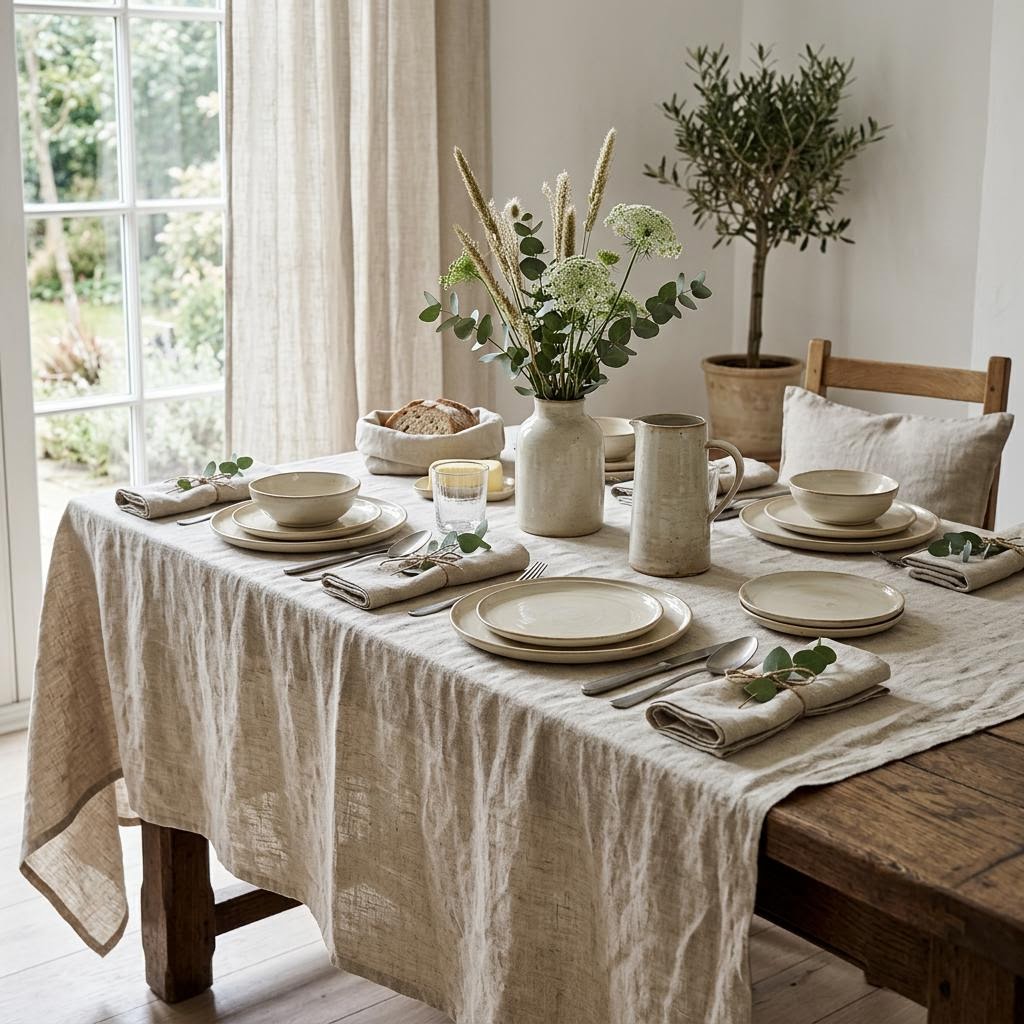 Bristol Pure Linen Tablecloth by Libanfibre