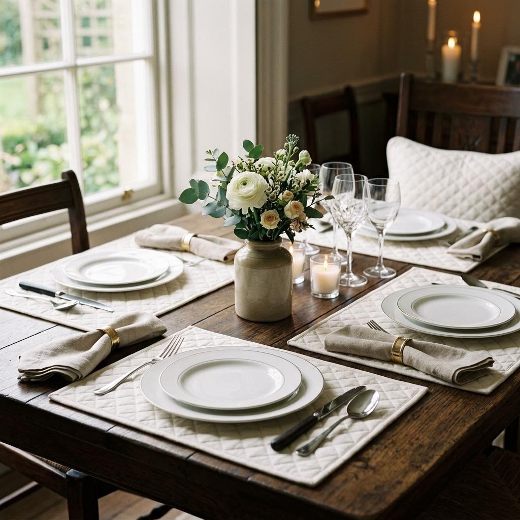 Bristol Quilted Cotton Placemats — Set of 6 by Libanfibre