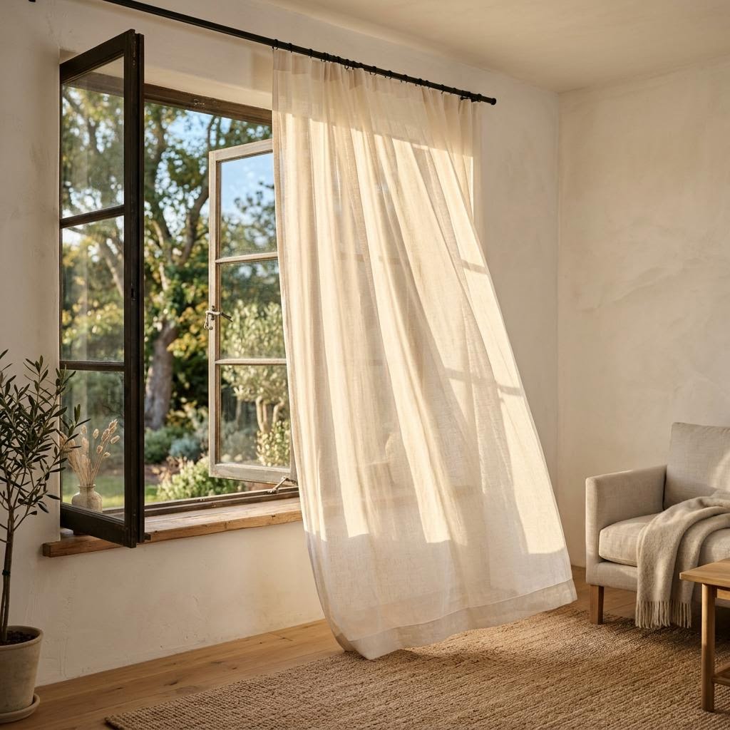 Bristol Sheer Linen Voile Curtains by Libanfibre